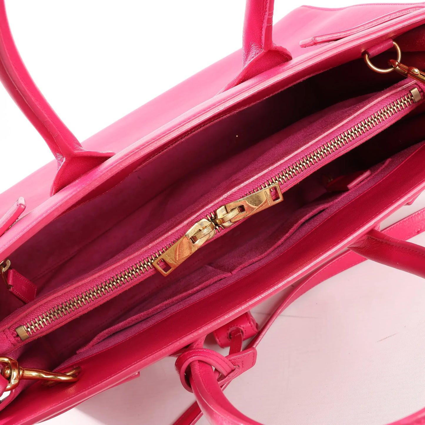 Saint Laurent Paris Sac de Jour Leather 2way Handbag in Pink 355153