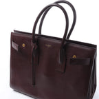 Saint Laurent Paris Sac de Jour Leather Handbag in Burgundy 347543