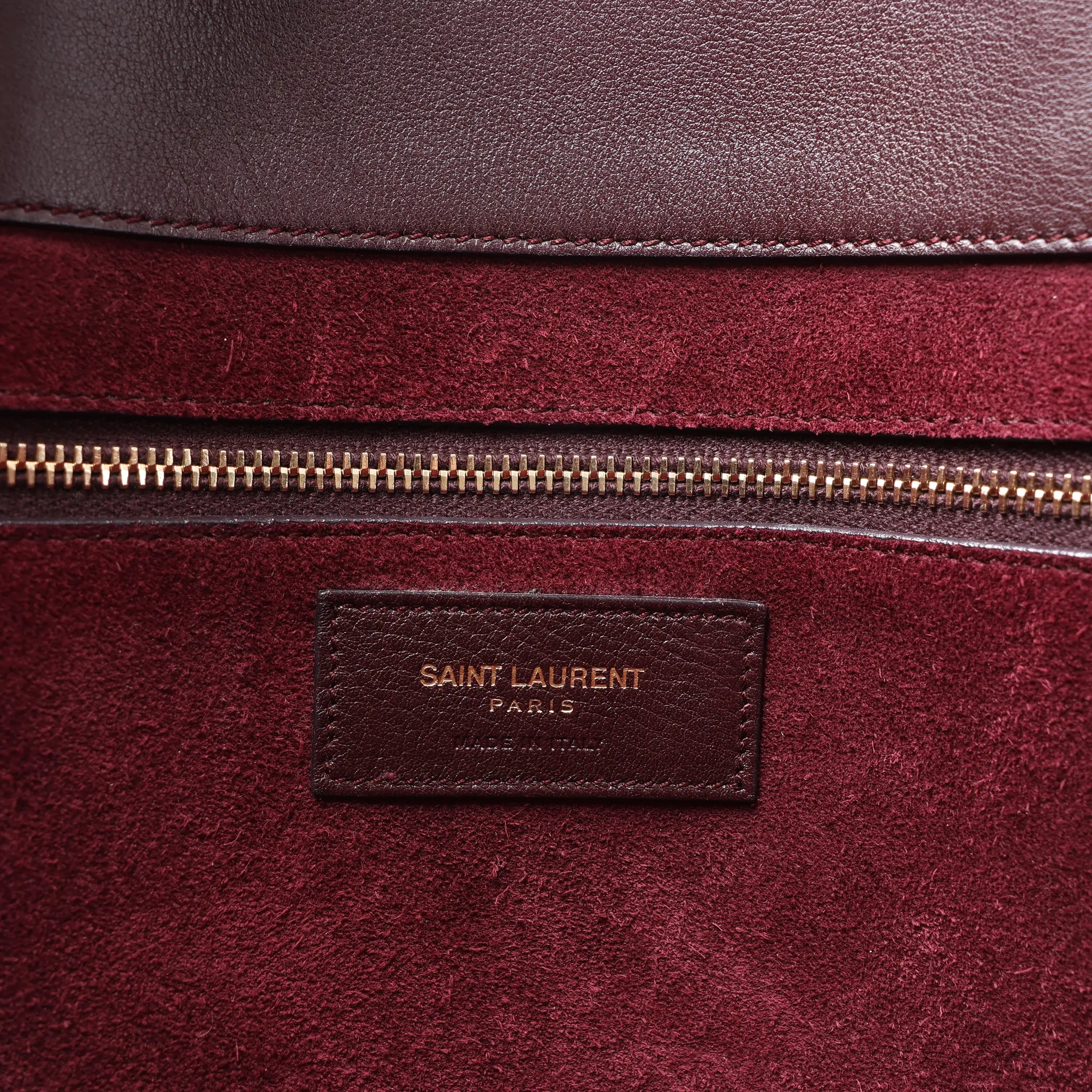 Saint Laurent Paris Sac de Jour Leather Handbag in Burgundy 347543