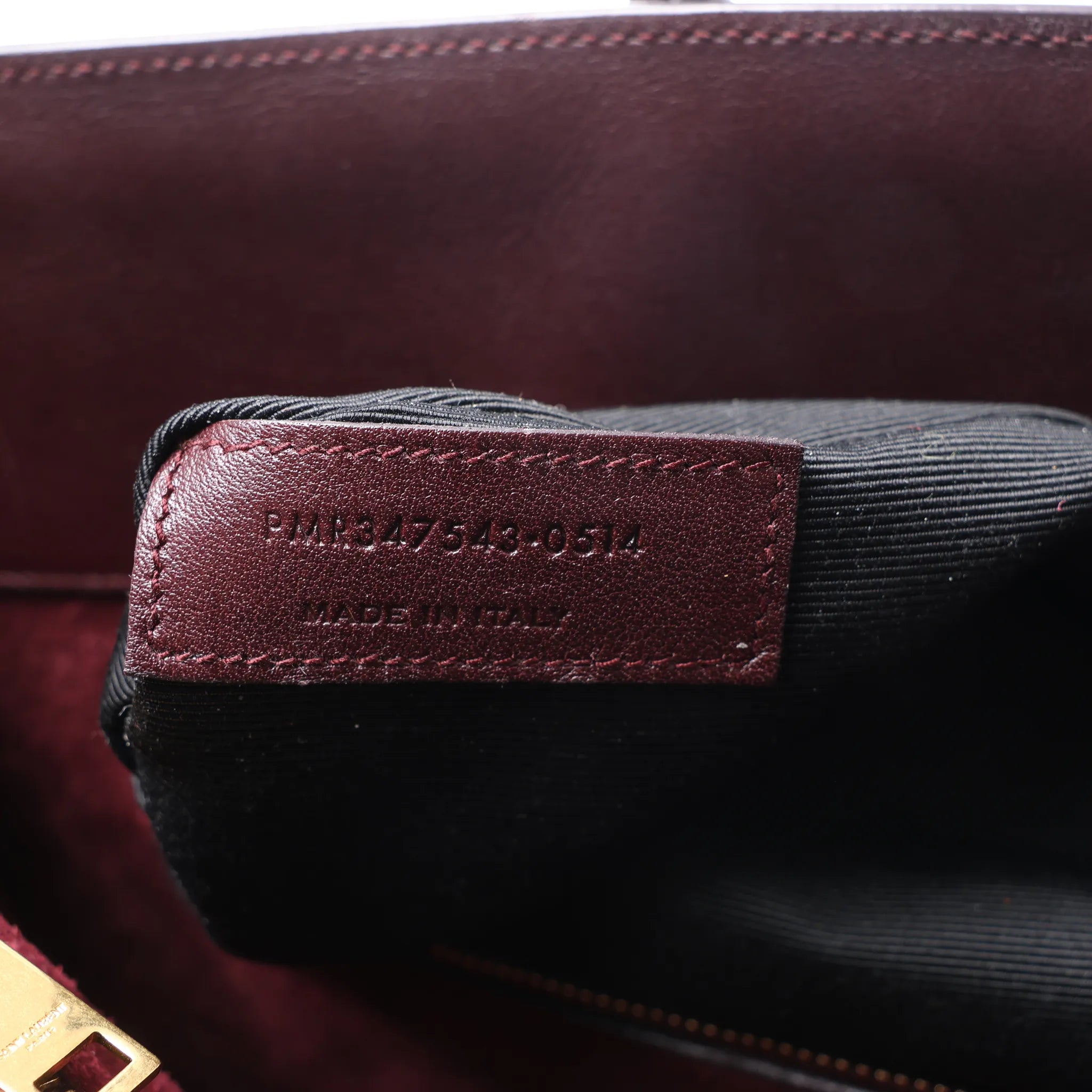 Saint Laurent Paris Sac de Jour Leather Handbag in Burgundy 347543