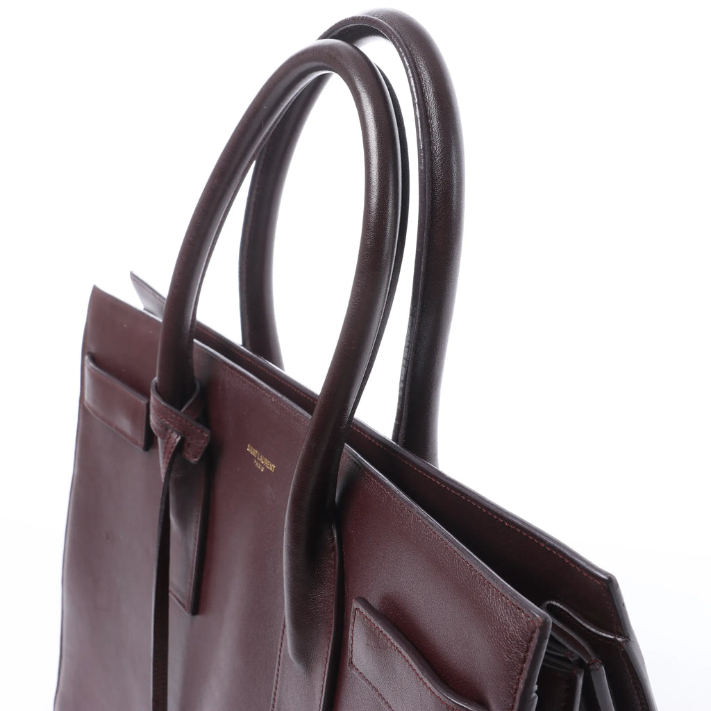 Saint Laurent Paris Sac de Jour Leather Handbag in Burgundy 347543