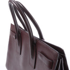 Saint Laurent Paris Sac de Jour Leather Handbag in Burgundy 347543