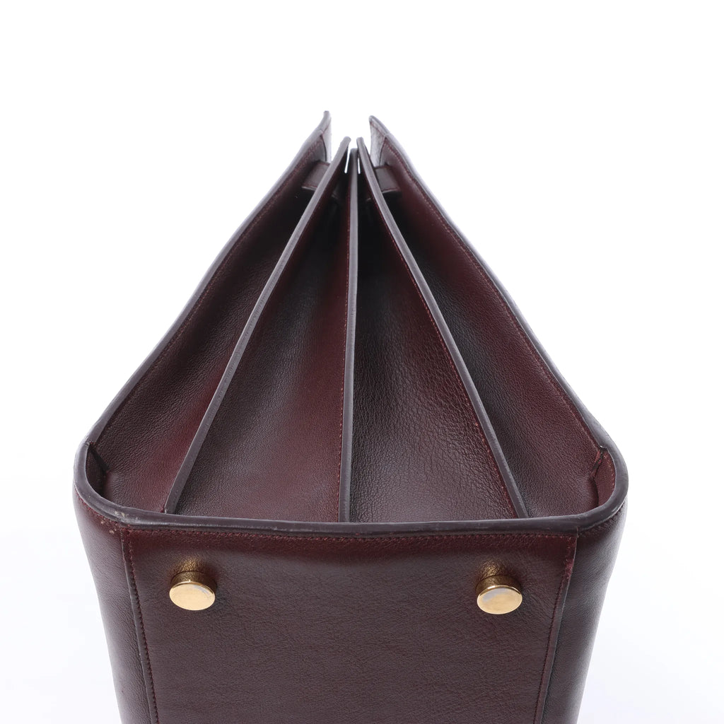 Saint Laurent Paris Sac de Jour Leather Handbag in Burgundy 347543