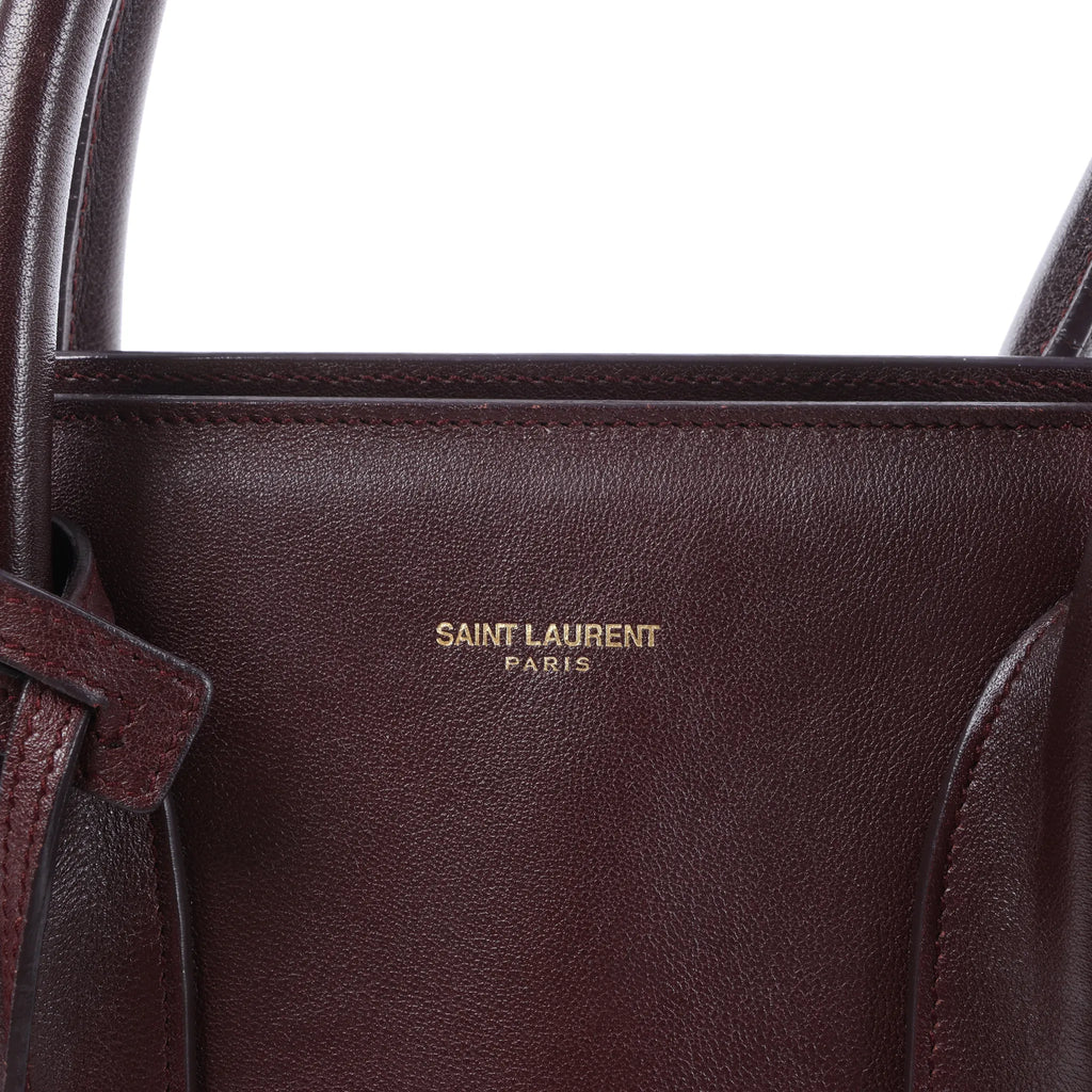 Saint Laurent Paris Sac de Jour Leather Handbag in Burgundy 347543
