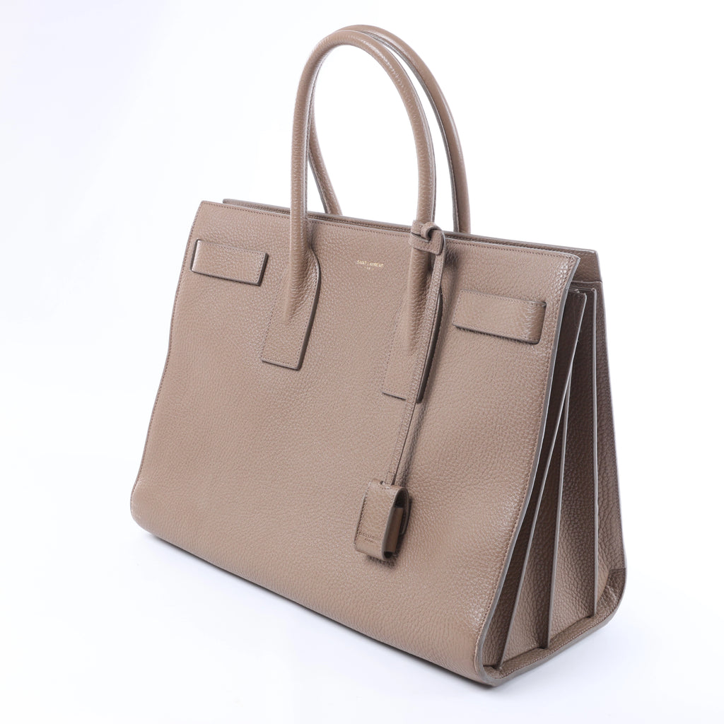 Saint Laurent Paris Sac de Jour Leather Handbag in Brown