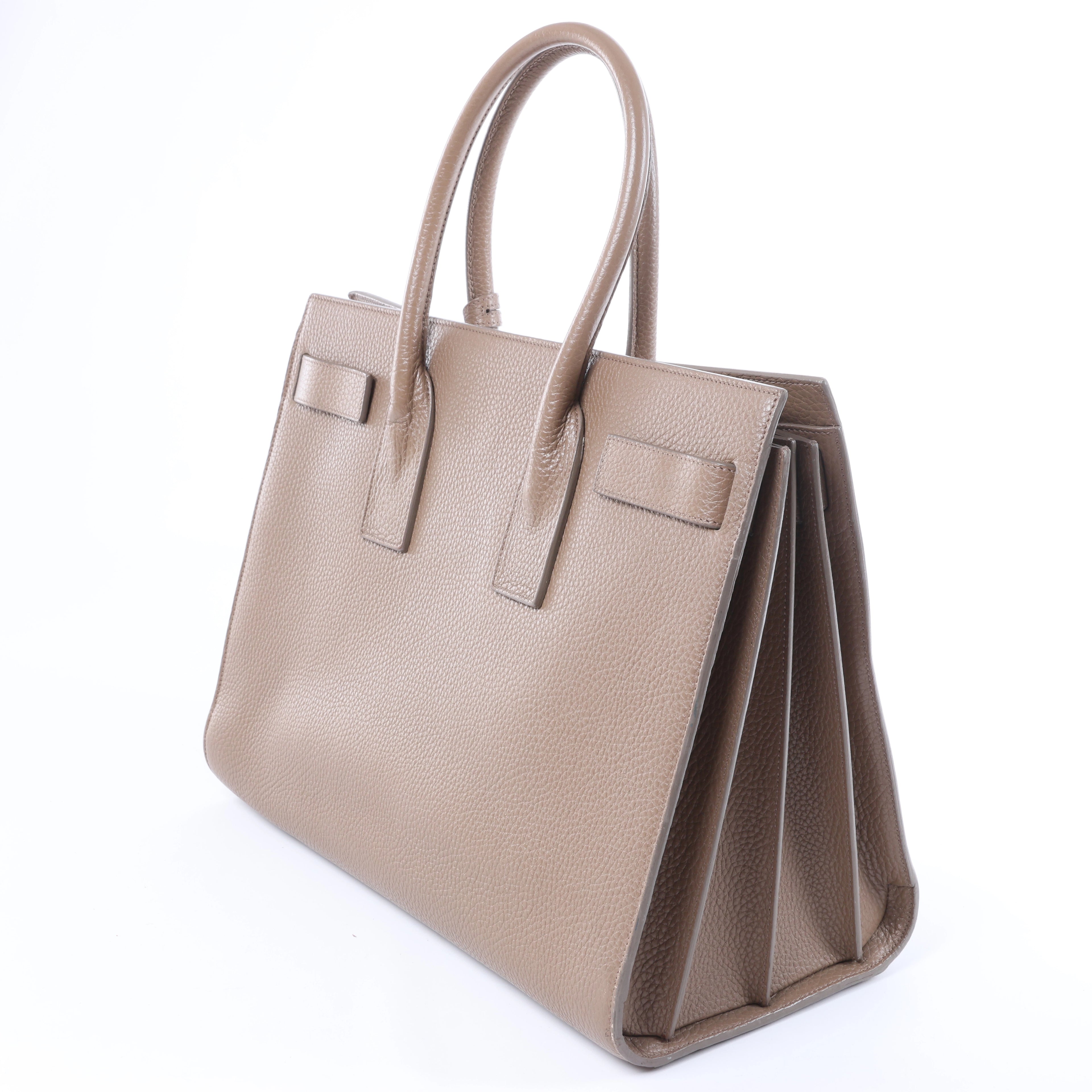 Saint Laurent Paris Sac de Jour Leather Handbag in Brown