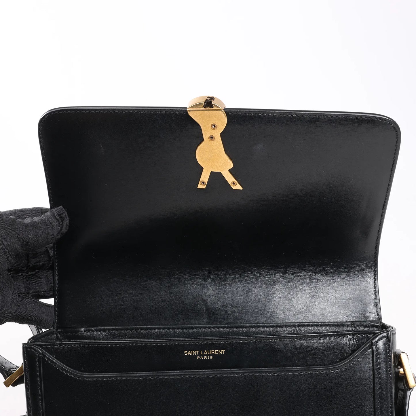 Saint Laurent Paris Solferino Leather Shoulder bag in Black 634305