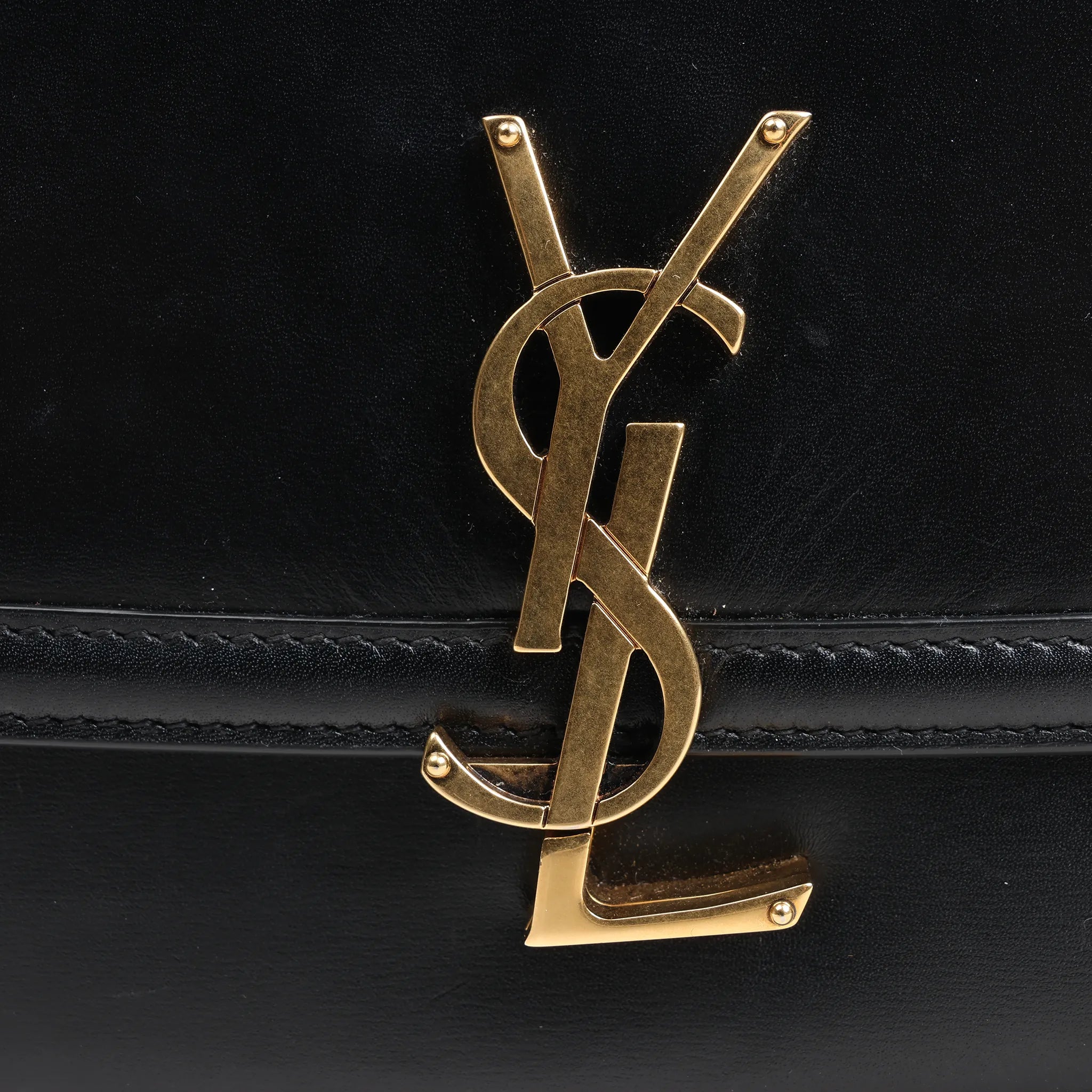 Saint Laurent Paris Solferino Leather Shoulder bag in Black 634305