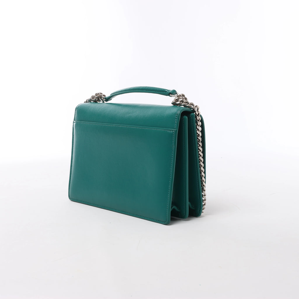 Saint Laurent Paris Sunset Leather Chain Crossbody Bag in Green 442906