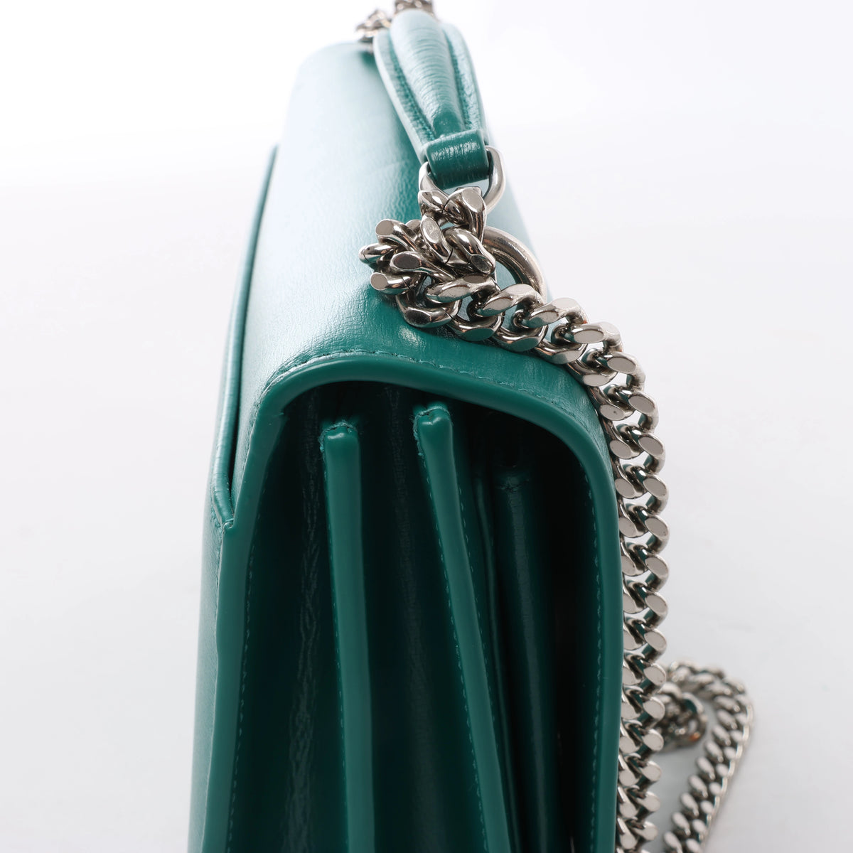 Saint Laurent Paris Sunset Leather Chain Crossbody Bag in Green 442906