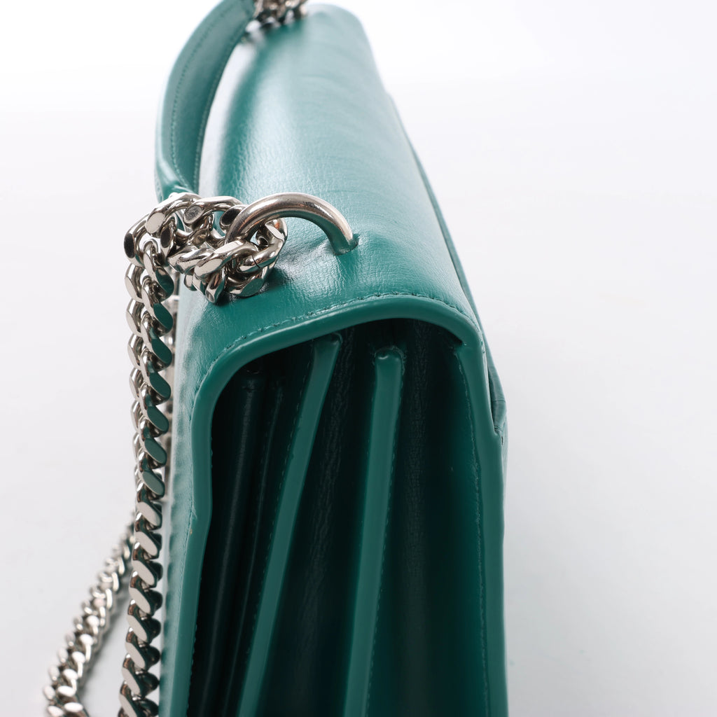 Saint Laurent Paris Sunset Leather Chain Crossbody Bag in Green 442906