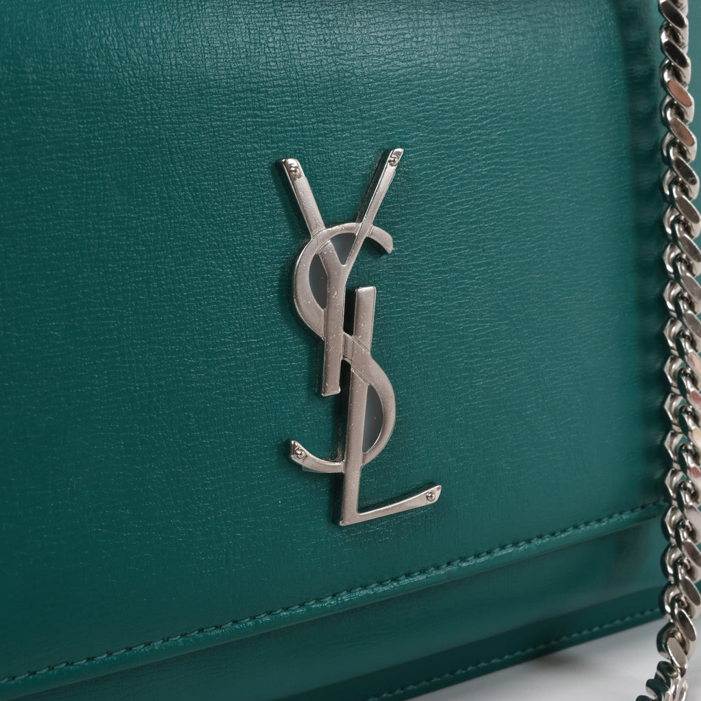 Saint Laurent Paris Sunset Leather Chain Crossbody Bag in Green 442906