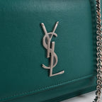 Saint Laurent Paris Sunset Leather Chain Crossbody Bag in Green 442906