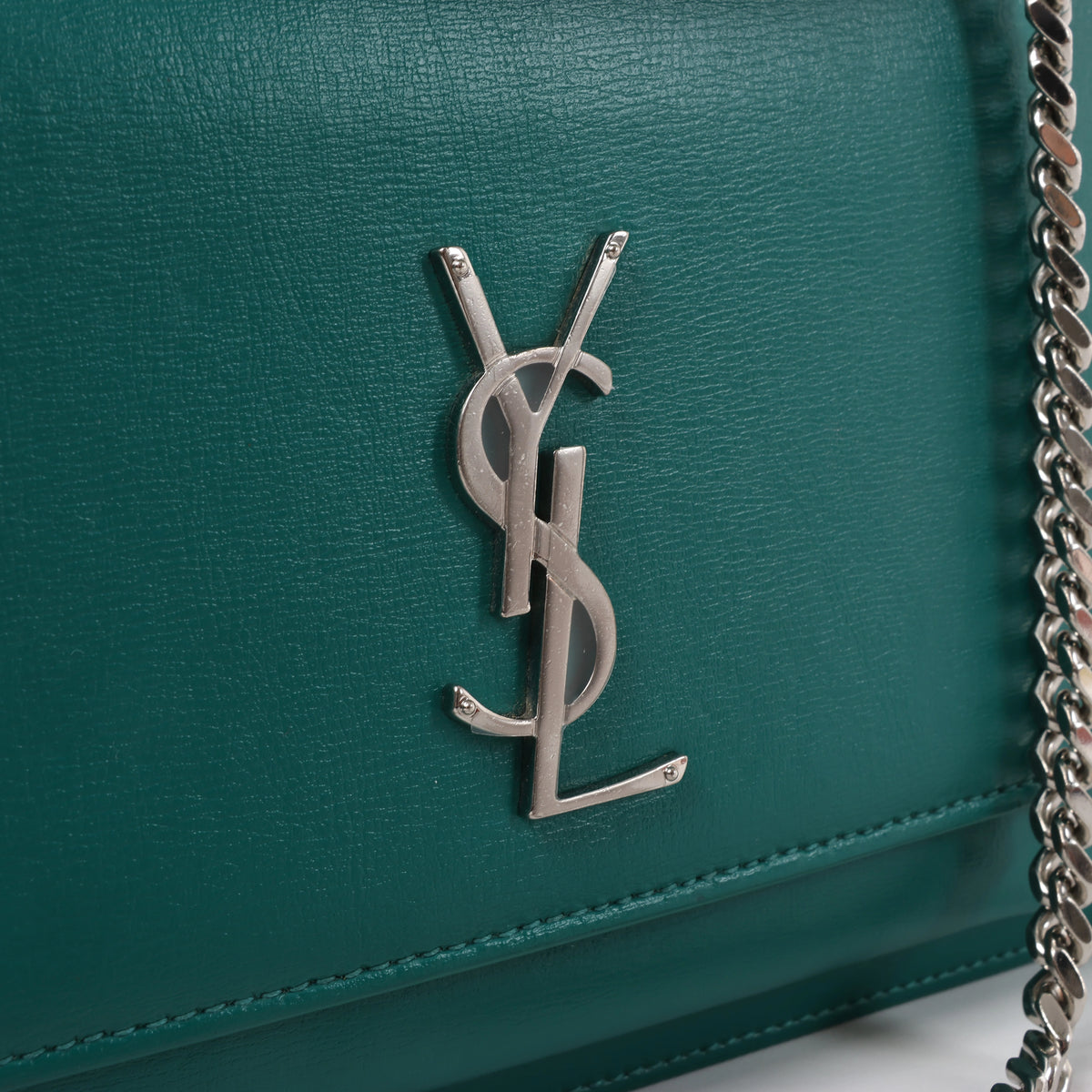 Saint Laurent Paris Sunset Leather Chain Crossbody Bag in Green 442906
