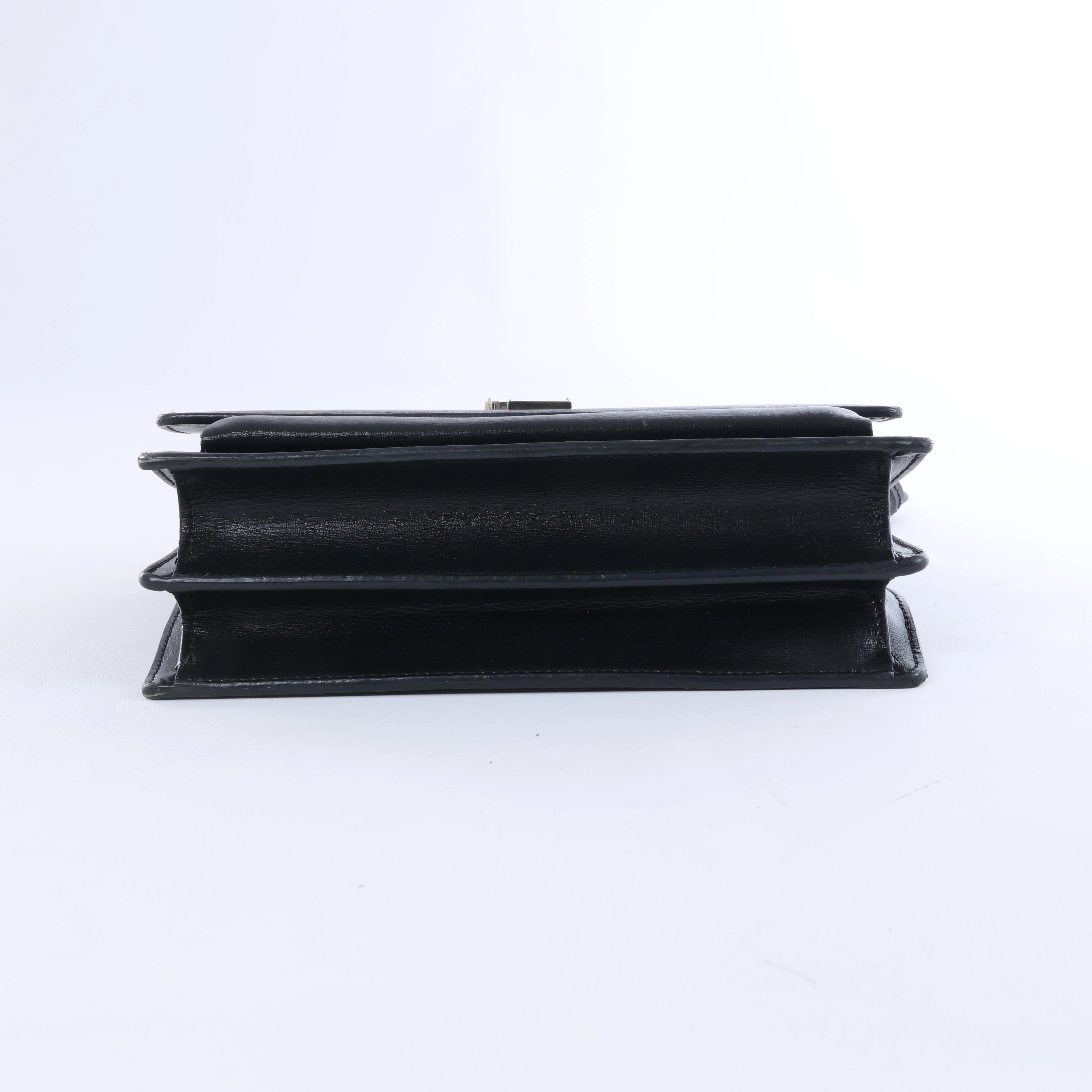 Saint Laurent Paris Sunset Leather Chain Crossbody Bag in Black 442906