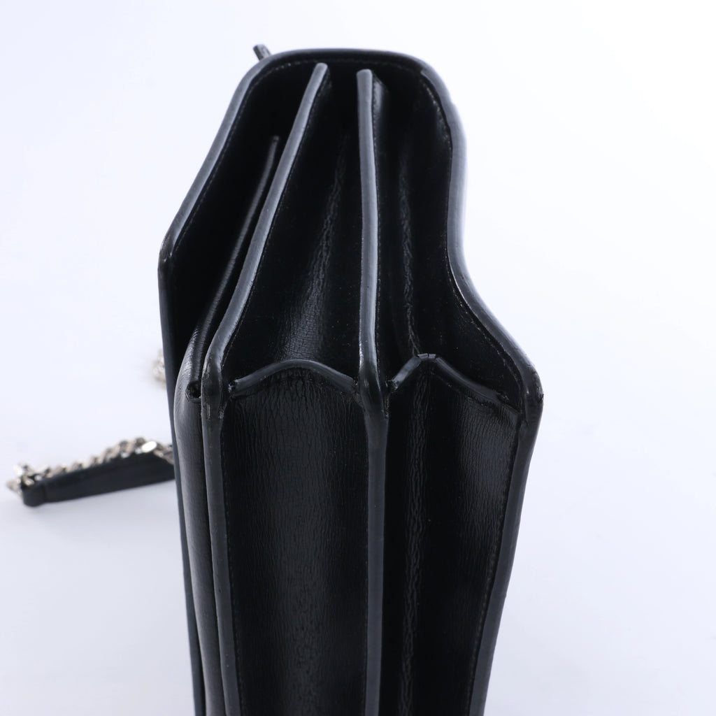 Saint Laurent Paris Sunset Leather Chain Crossbody Bag in Black 442906