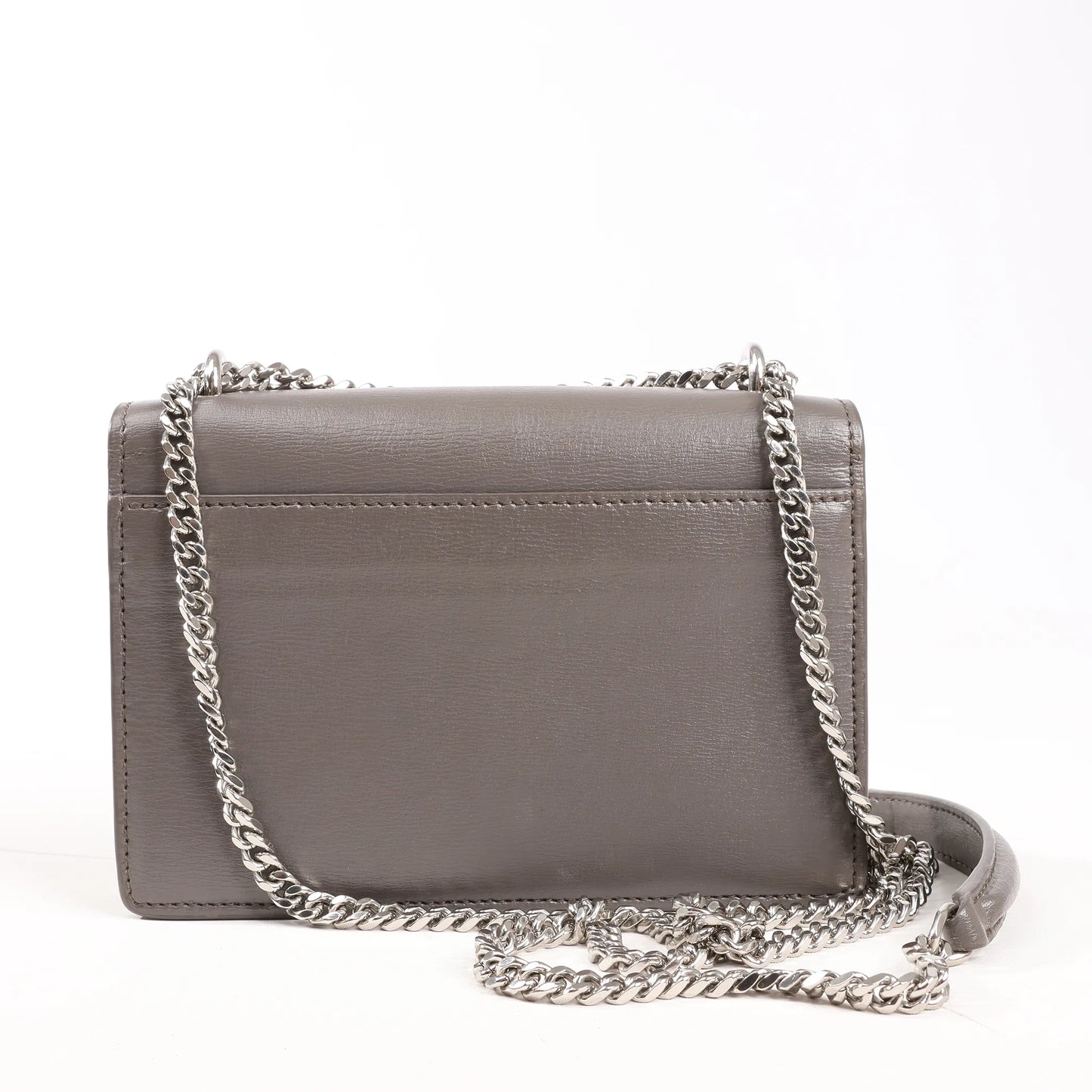 Sac bandoulière Saint Laurent Paris Sunset en cuir gris avec chaîne 452157