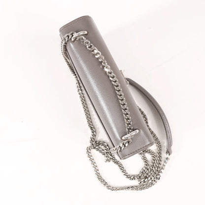 Sac bandoulière Saint Laurent Paris Sunset en cuir gris avec chaîne 452157