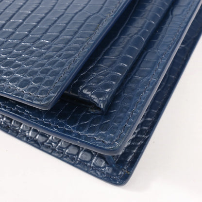 Saint Laurent Paris Sunset Mock Croc Shoulder Bag in Navy Blue 533026