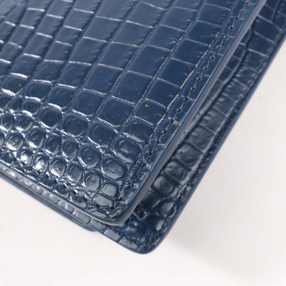 Saint Laurent Paris Sunset Mock Croc Shoulder Bag in Navy Blue 533026