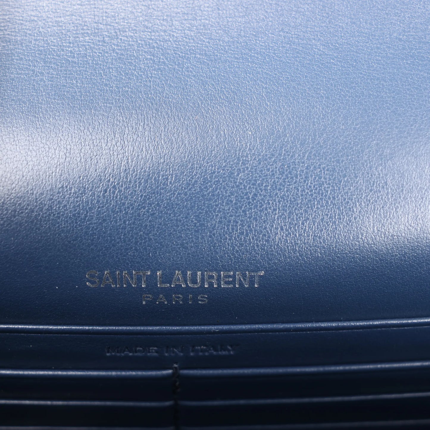 Saint Laurent Paris Sunset Mock Croc Shoulder Bag in Navy Blue 533026