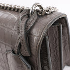 Saint Laurent Paris Sunset Medium Mock Croc Shoulder Bag in Gray 442906
