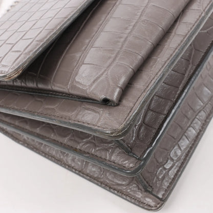 Saint Laurent Paris Sunset Medium Mock Croc Shoulder Bag in Gray 442906