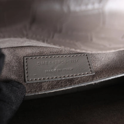 Saint Laurent Paris Sunset Medium Mock Croc Shoulder Bag in Gray 442906