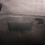 Saint Laurent Paris Sunset Medium Mock Croc Shoulder Bag in Gray 442906