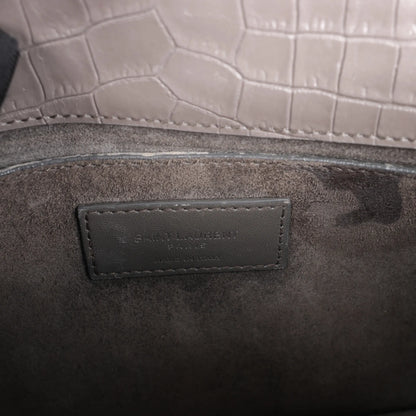 Saint Laurent Paris Sunset Medium Mock Croc Shoulder Bag in Gray 442906