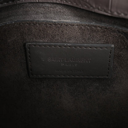 Saint Laurent Paris Sunset Medium Mock Croc Shoulder Bag in Gray 442906