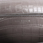 Saint Laurent Paris Sunset Medium Mock Croc Shoulder Bag in Gray 442906