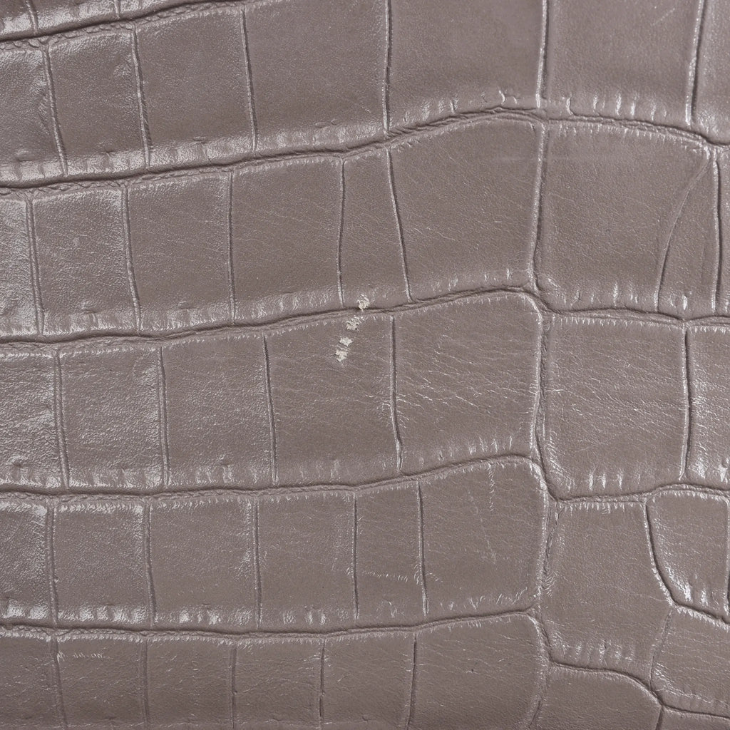 Saint Laurent Paris Sunset Medium Mock Croc Shoulder Bag in Gray 442906