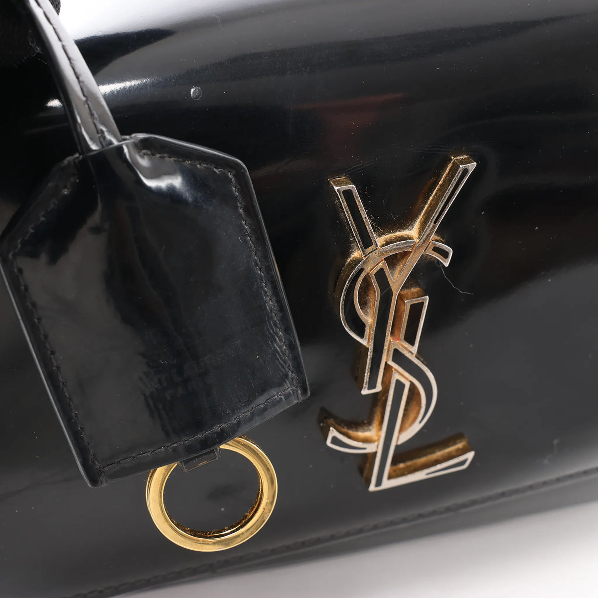 Saint Laurent Paris Sunset Small Patent Leather Crossbody Bag in Black 441972