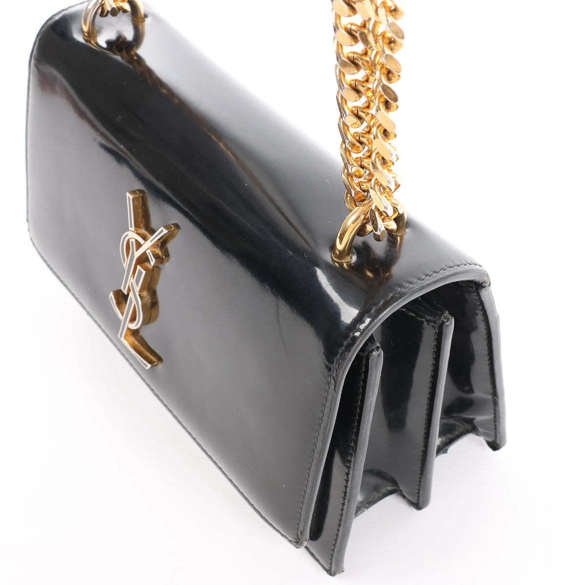 Saint Laurent Paris Sunset Small Patent Leather Crossbody Bag in Black 441972