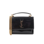 Saint Laurent Paris Sunset Small Patent Leather Crossbody Bag in Black 441972