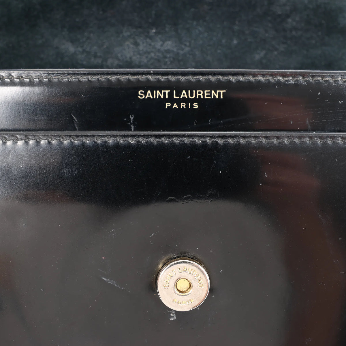 Saint Laurent Paris Sunset Small Patent Leather Crossbody Bag in Black 441972