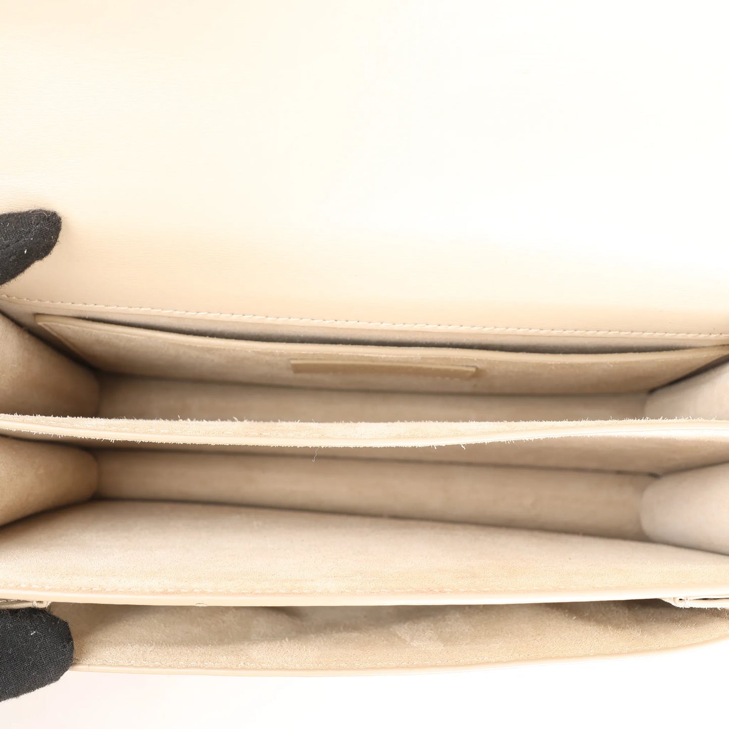 Saint Laurent Paris Sunset Medium Leather x Suede Shoulder Bag in Beige 442906