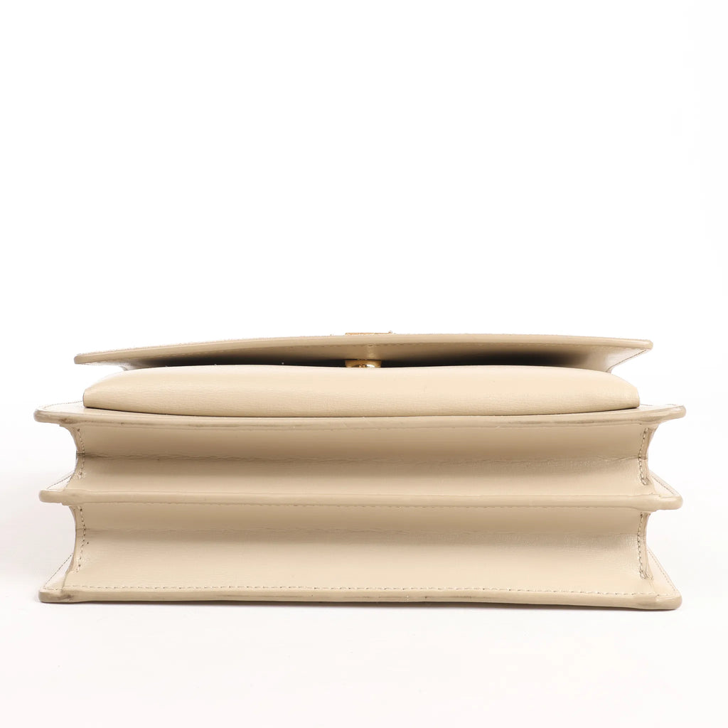Saint Laurent Paris Sunset Medium Leather x Suede Shoulder Bag in Beige 442906