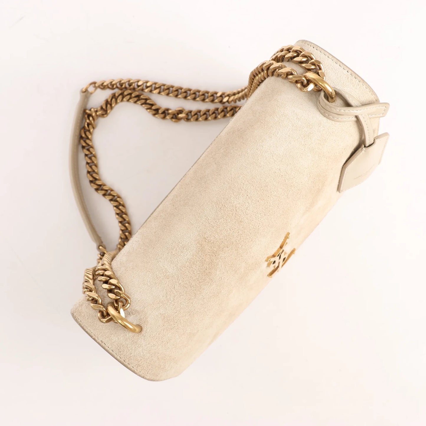 Saint Laurent Paris Sunset Medium Leather x Suede Shoulder Bag in Beige 442906