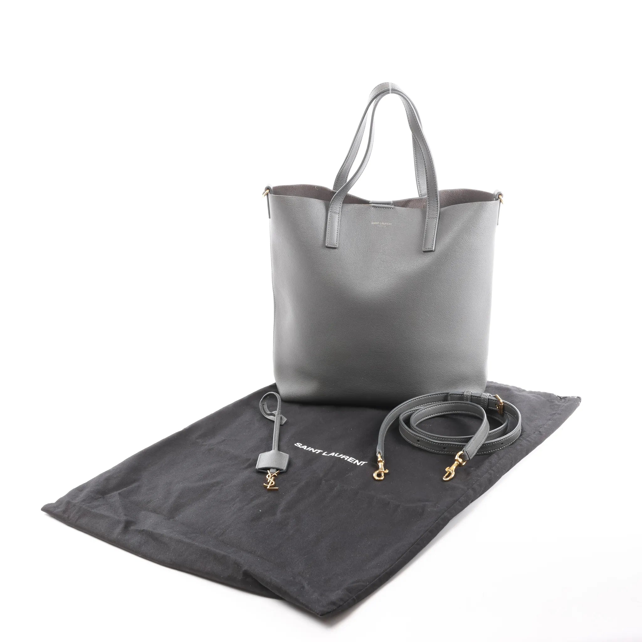 Saint Laurent Paris Toy Shopping Leather 2Way Handbag in Gray 600307