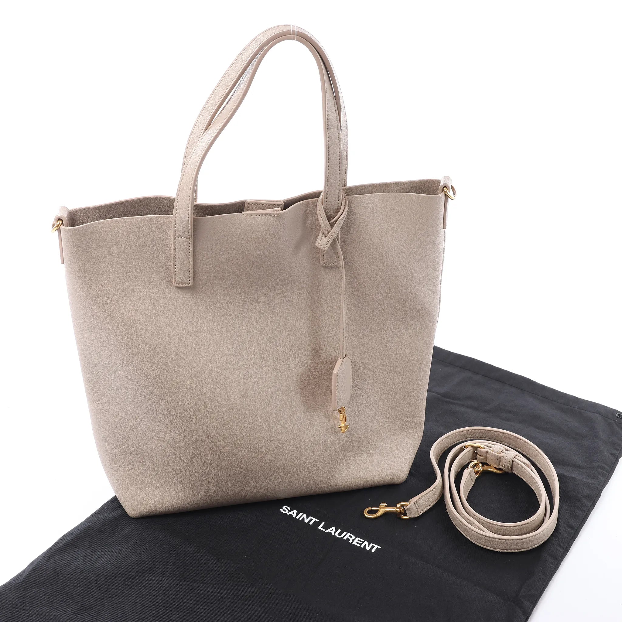 Saint Laurent Paris Toy Shopping Leather 2Way Handbag in Beige 498612