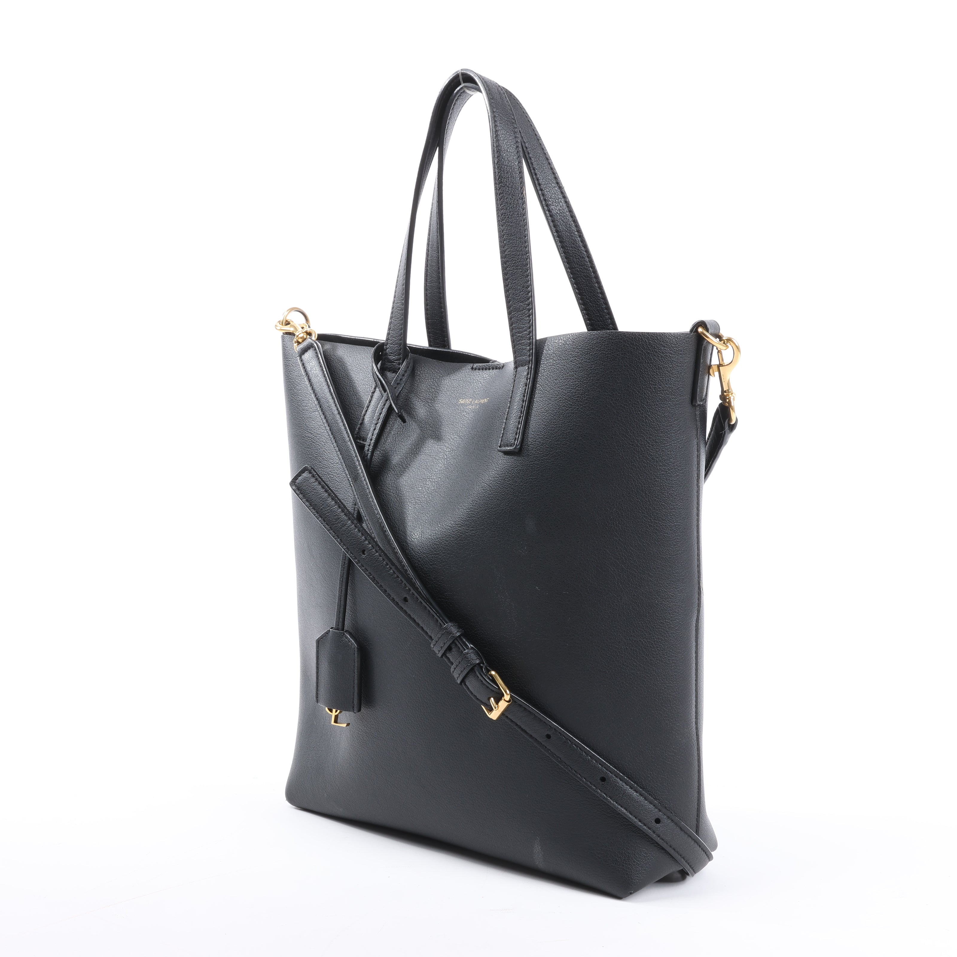 Saint Laurent Paris Toy Shopping Leather 2Way Handbag in Black