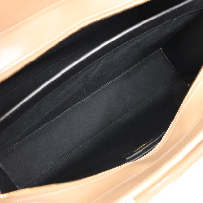 Saint Laurent Paris Uptown Leather Handbag in Beige 557653