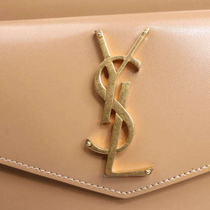 Saint Laurent Paris Uptown Leather Handbag in Beige 557653