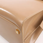 Saint Laurent Paris Uptown Leather Handbag in Beige 557653