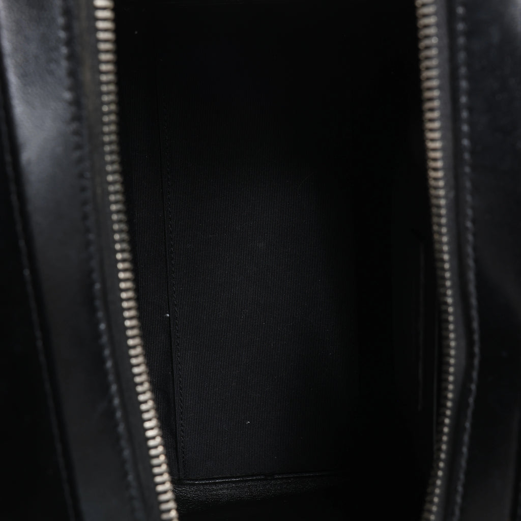 Saint Laurent Paris Uptown Small Leather x Raffia Handbag in Black 561203