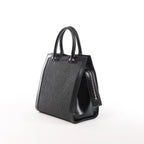 Saint Laurent Paris Uptown Small Leather x Raffia Handbag in Black 561203