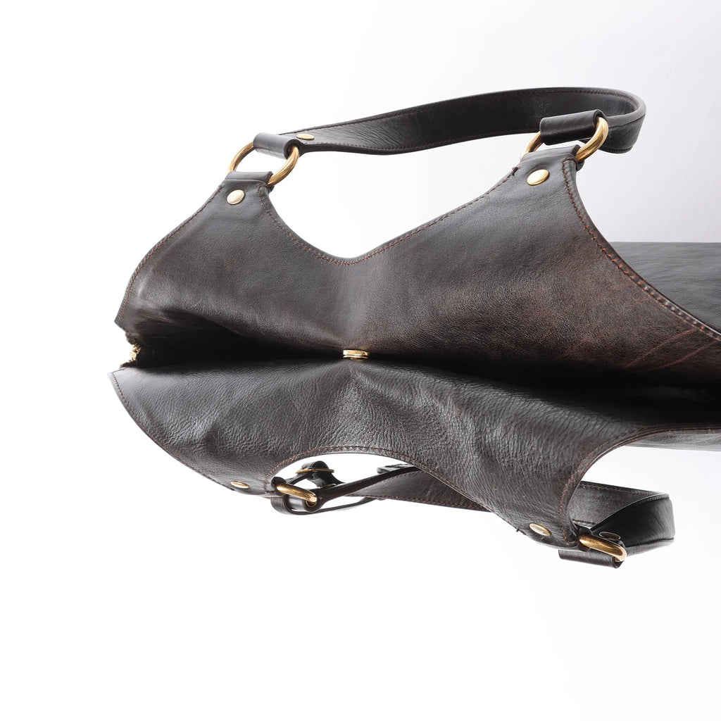 Saint Laurent Paris Tribute Large Leather Shoulder Bag in Brown