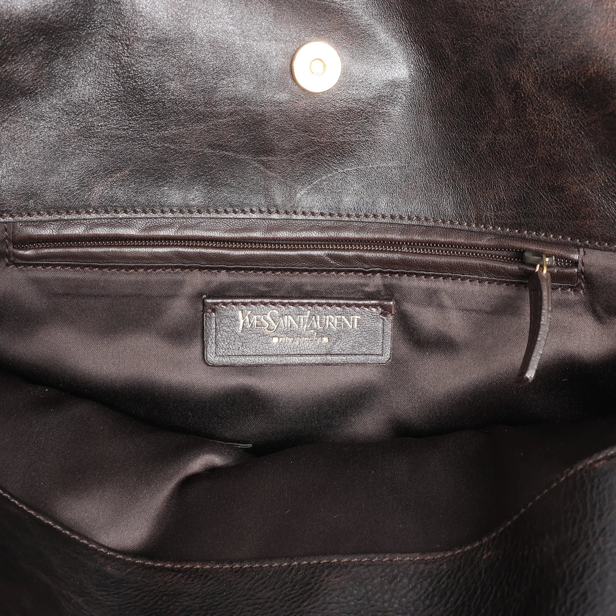 Saint Laurent Paris Tribute Large Leather Shoulder Bag in Brown